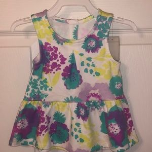 NWT! Infant Girls, Joe Fresh, Floral Peplum Tank Top, Size 1T